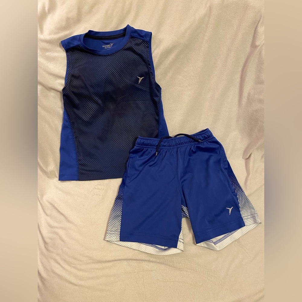 Old Navy Active Go-Dry Boys Size XS (5) Blue/Black & White Matching Set!